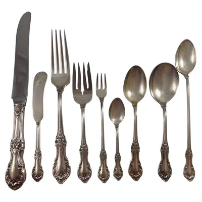 Pre-owned International Silver Wild Rose International Sterling Silver Flatware Service Eight Set 76 Pcs Dinner In Red