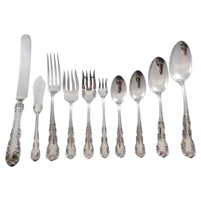 Pre-owned International Silver Wild Rose Rosalind Old By International Sterling Silver Flatware Set 142 Pcs Dn In Red