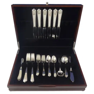 Pre-owned International Silver Windemere By International Sterling Silver Flatware Set 36 Pieces Dinner Size In Black