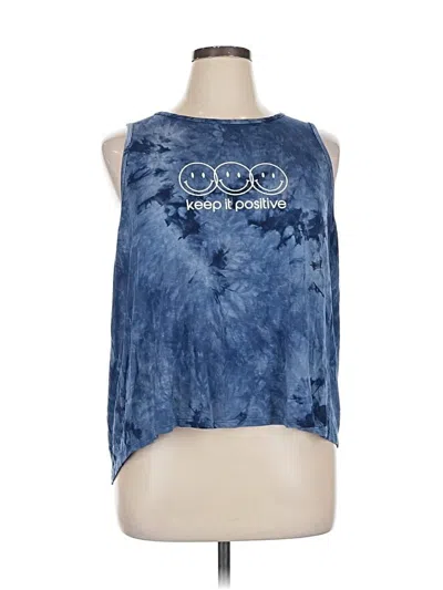 Pre-owned Interval Sleeveless Top Blue Halter Neckline Tops