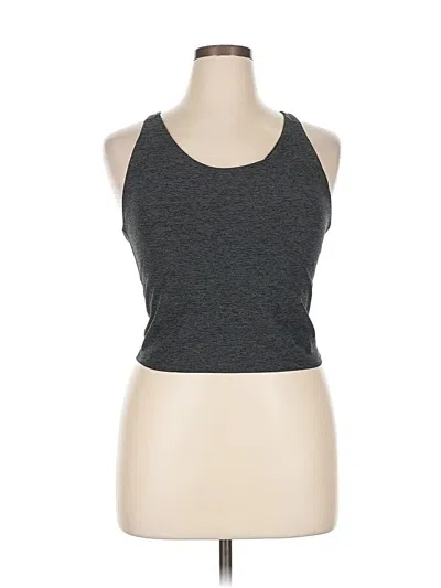 Pre-owned Interval Tank Top Gray Halter Neckline Tops
