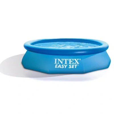 Intex 10ft X 30in Easy Set Inflatable Round Plastic Family Swimming Pool & Pump In Blue