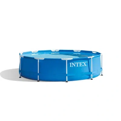 Intex 10ft X 30in Metal Frame Above Ground Swimming Pool Set With Filter Pump In Blue