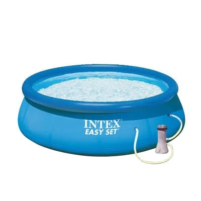 Intex 12ft X 30in Easy Set Above Ground Swimming Pool And Filter Cartridge Pump In Multi