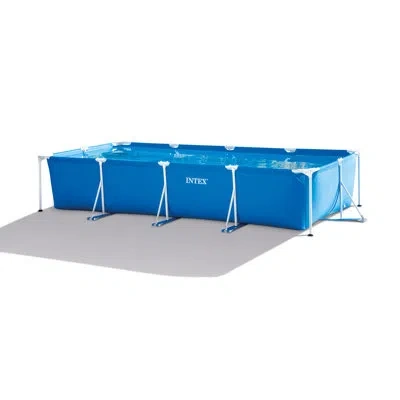 Intex 14ft X 33in Rectangular Above Ground Backyard Swimming Pool With Filter In Blue