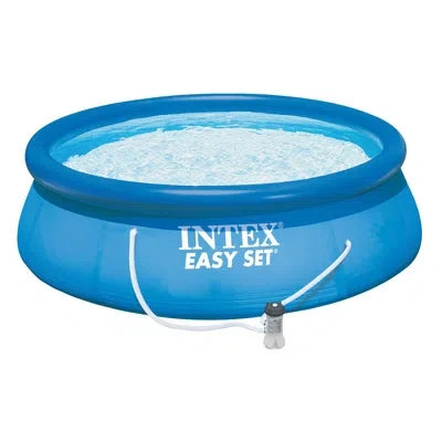 Intex 15 X48" Inflatable Pool With Ladder, Pump And Deluxe Pool Maintenance Kit In Blue
