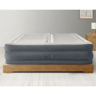 Intex 22'' Air Mattress With Built-in-pump In White;gray