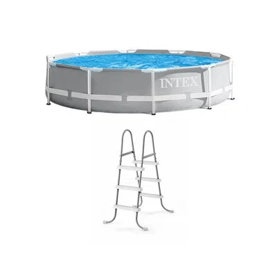 Intex 2.5' X 10' Steel Hard Sided Pool In Blue;gray