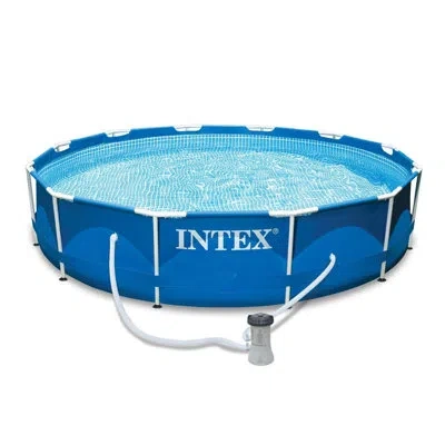 Intex 2.5' X 12' Aluminum Frame Set Pool In Blue