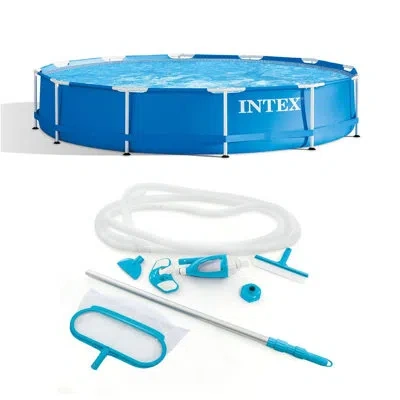 Intex 2.5' X 12' Plastic Hard Sided Pool In Blue