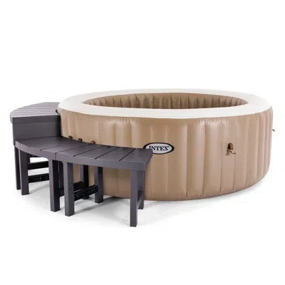 Intex 28515e 2 Medium Purespa Accessories Benches, Compatible W/ 4 Person Spas In Brown