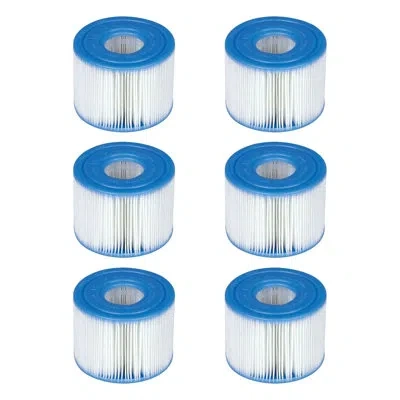 Intex 29001e Purespa Type S1 Easy Set Pool Filter Cartridges (6 Filters) In Blue