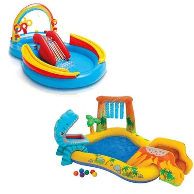 Intex 3.58' X 8' X 6.25' Steel Frame Set Pool In Multicolor