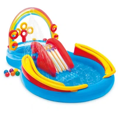 Intex 4'4" Ft X 9'8" Ft X 6'3" Ft Kiddie Inflatable Slide In Multi