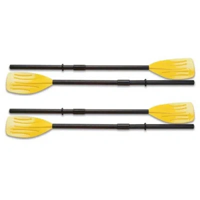 Intex 48" Paddles Plastic Ribbed French Oars Set For Inflatable Boat (2 Pairs) In Black