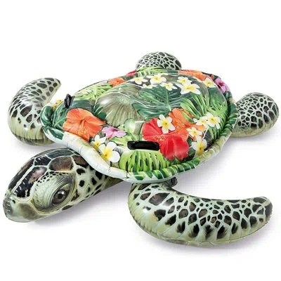 Intex 57555ep Realistic Sea Turtle Inflatable Ride-on Pool Float With Handles