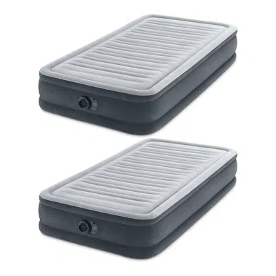 Intex 67765ed Dura Beam Comfort Plus 13" Airbed Mattress W/pump, Twin (2 Pack) In Gray