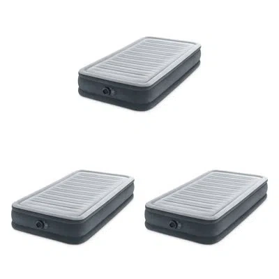 Intex Comfort Deluxe Dura-beam Plush 13" Air Mattress In Gray