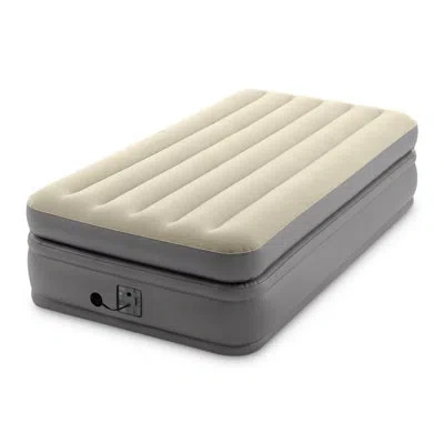 Intex Dura Beam Plus Fiber-tech Elevated Air Mattress With Built-in Pump In Tan