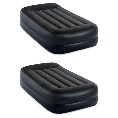 Intex Dura Beam Plus Pillow Raised Airbed Mattress W/built In Pump, Twin(2 Pack) In Black