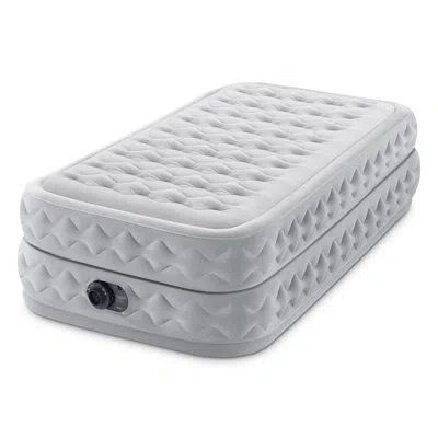 Intex Dura Beam Supreme Air Flow Air Mattress With Built In Pump In Gray