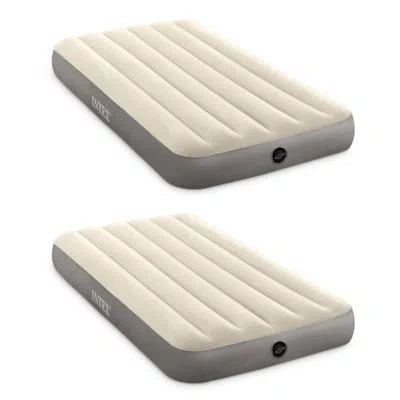Intex Dura-beam Standard Series Single Height Inflatable Airbed, (2 Pack) In Dark Blue