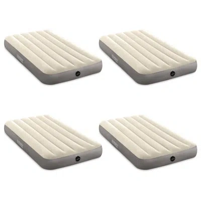 Intex Dura-beam Standard Series Single Inflatable Air Mattress, Twin (4 Pack) In Beige