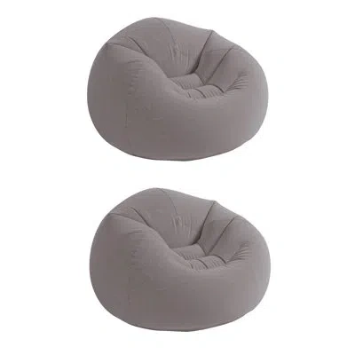 Intex Inflatable Contoured Beanless Bag Lounge Chair, Gray