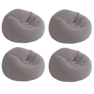 Intex Inflatable Contoured Corduroy Beanless Bag Lounge Chair, Gray