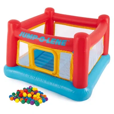 Intex Inflatable Jump-o-lene Bounce House W/multi-colored Fun Ballz, 100 Pack In Multicolor;blue,red,yellow