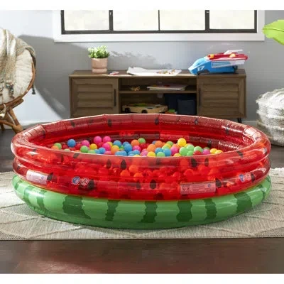 Intex Inflatable Kiddie Watermelon Pool With Multi-colored Fun Ballz, 100 Pack