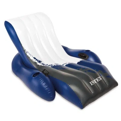 Intex Inflatable Lounge Pool Recliner Lounger Chair With Cup Holders In Multi