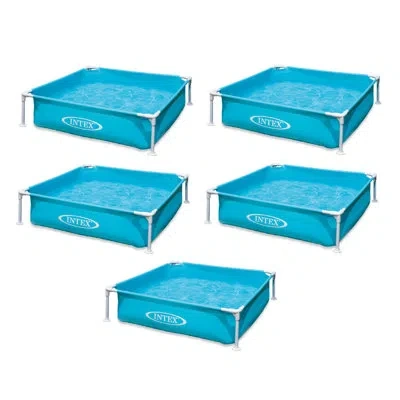 Intex Mini Frame Kiddie 4ft X 4ft X 12in Beginner Frame Swimming Pool In Blue