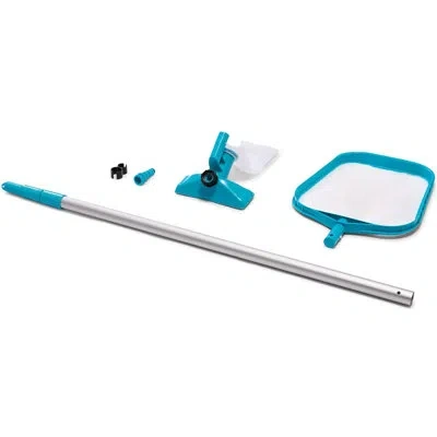 Intex : Pool Cleaning Maintenance Kit - Blue, 94" Telescoping Aluminum Pole, Vacuum Head, Surface Skimmer,