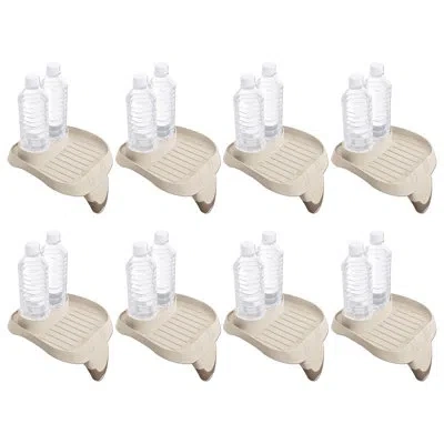 Intex Purespa Attachable Cup Holder, Pool And Hot Tub Accessory, 8 Pack, Tan
