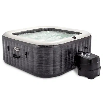 Intex Purespa Plus Inflatable Square Hot Tub W/ Airjets In Gray