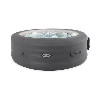 Intex Simplespa Bubble Massage 6 Person Inflatable Hot Tub With Energy Cover In Gray