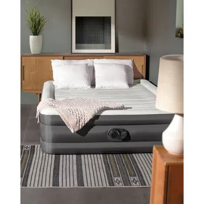 Intex Truaire 18" Air Mattress With Lumbar Support And Built-in-pump In Gray