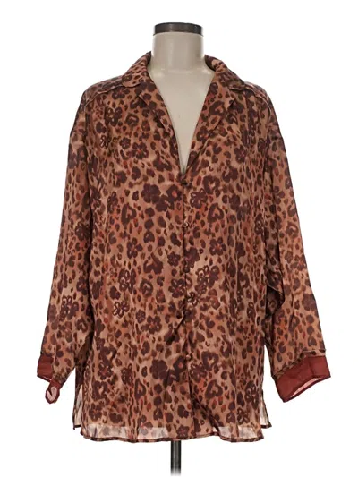 Pre-owned Intimately By Free People 3/4 Sleeve Blouse In Brown