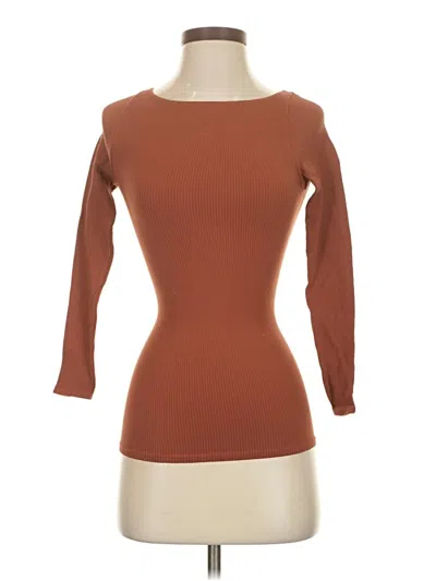 Pre-owned Intimately By Free People 3/4 Sleeve T-shirt In Brown