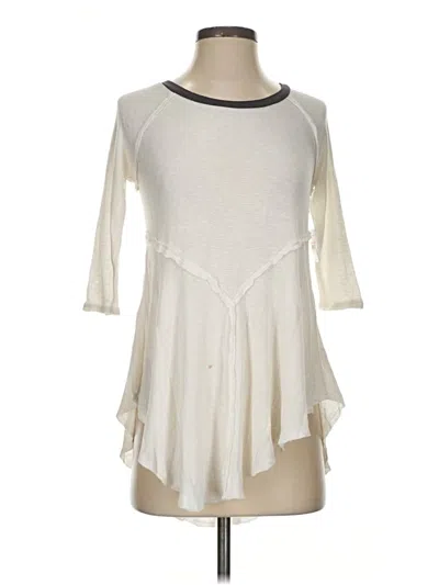 Pre-owned Intimately By Free People 3/4 Sleeve T-shirt In Ivory