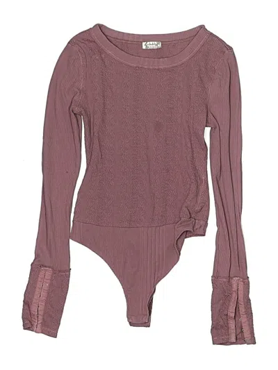 Pre-owned Intimately By Free People Bodysuit In Burgundy