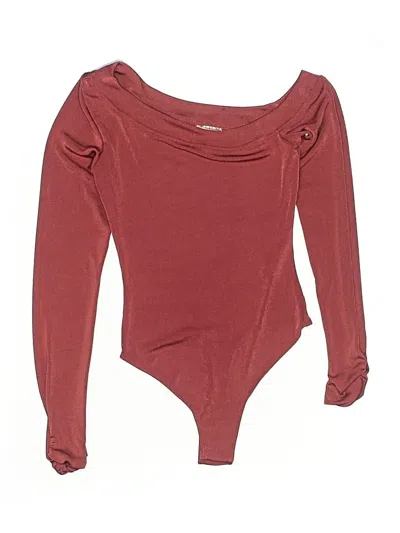 Pre-owned Intimately By Free People Bodysuit In Burgundy