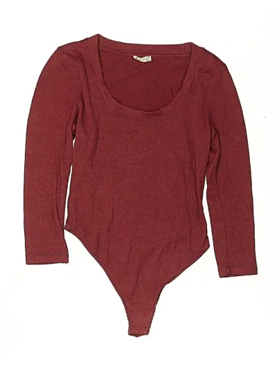 Pre-owned Intimately By Free People Bodysuit In Burgundy