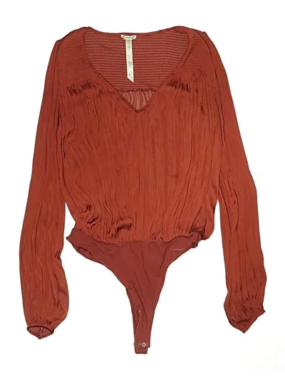 Pre-owned Intimately By Free People Bodysuit In Burgundy