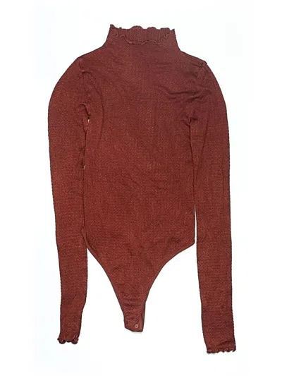 Pre-owned Intimately By Free People Bodysuit In Burgundy