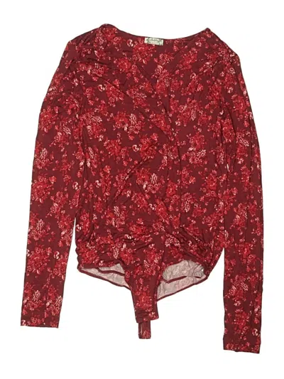 Pre-owned Intimately By Free People Bodysuit In Burgundy