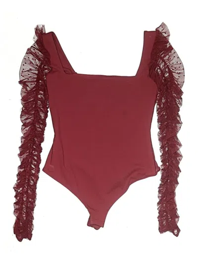 Pre-owned Intimately By Free People Bodysuit In Burgundy