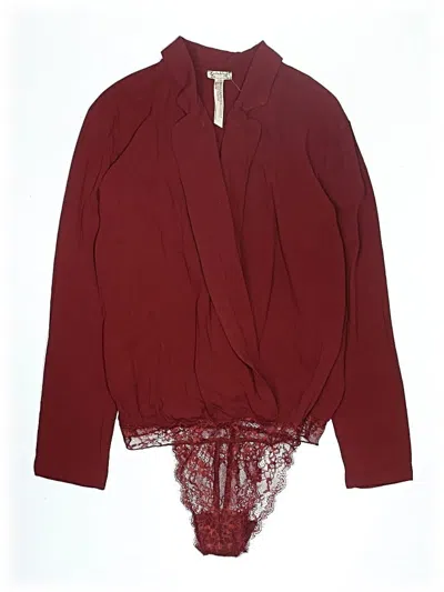 Pre-owned Intimately By Free People Bodysuit In Burgundy