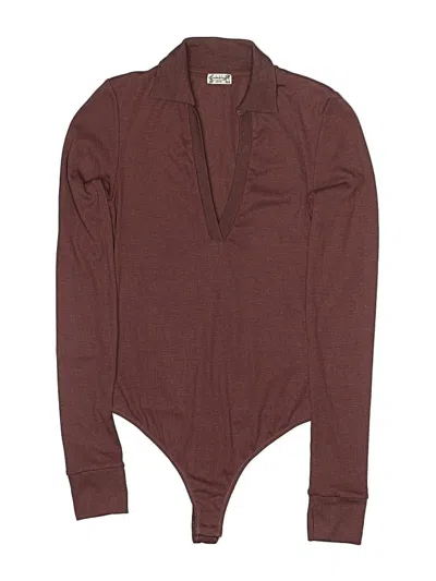 Pre-owned Intimately By Free People Bodysuit In Burgundy